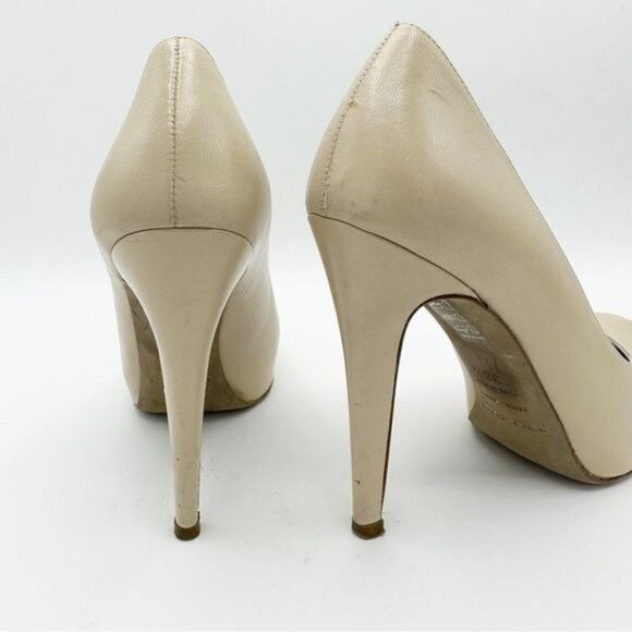 Sergio‎ Rossi Hidden Platform Cream Leather Stiletto Pumps Sz EUR 38.5 US 8 - Picture 5 of 16